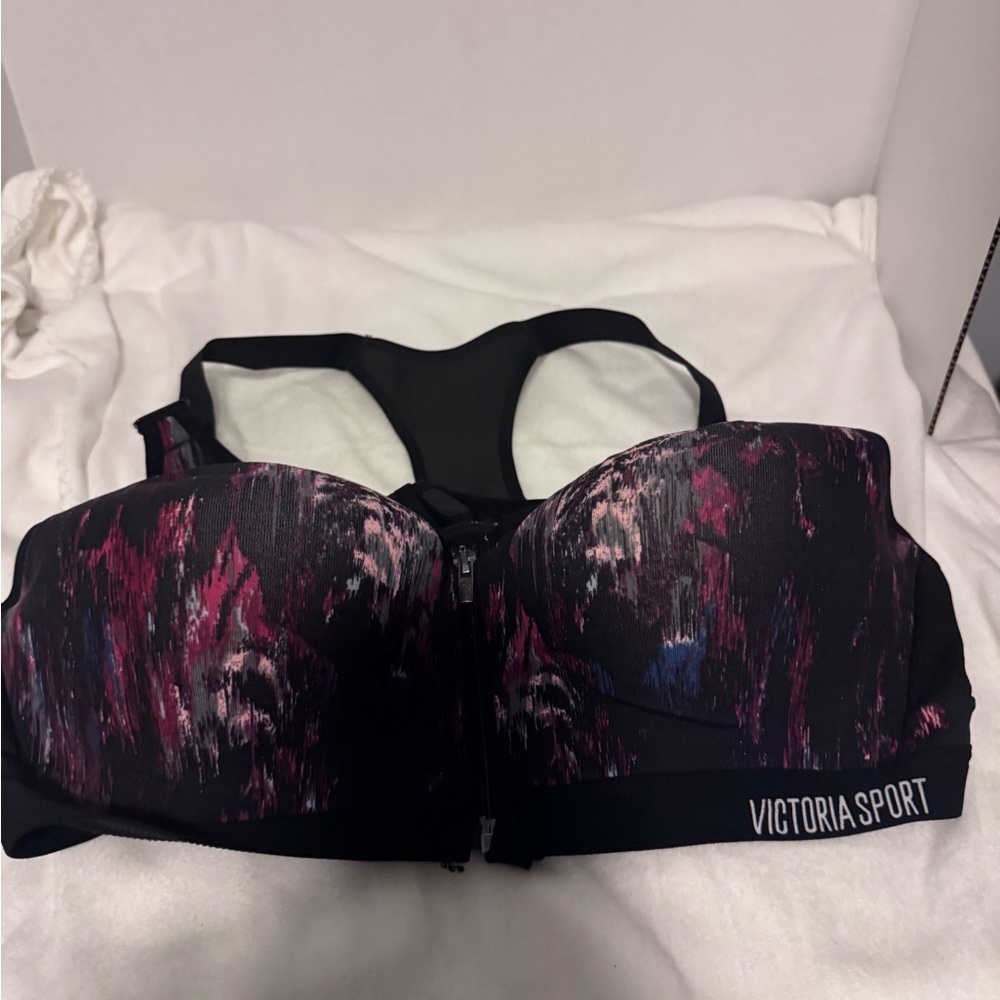 Victoria's Secret Black and Pink Sports Bra Front Closure p5